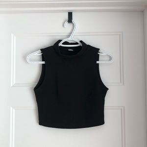 Twik black mock neck cropped top